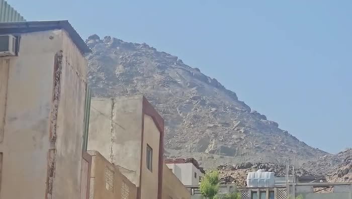 Jabal al-Nour in Makkah, with Ghar-e-Hira at its summit